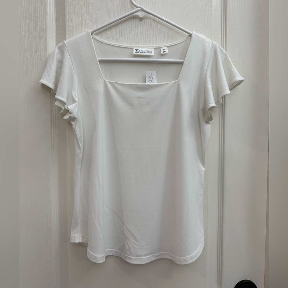 7th Ave New York Ruffle Sleeve Blouse XSmall NWT